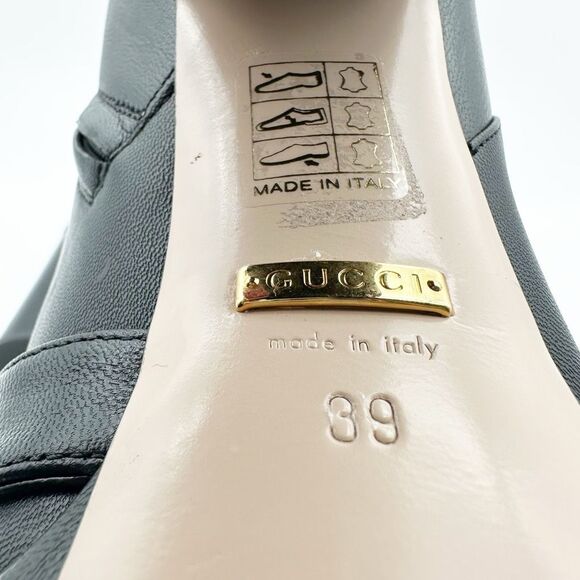 GUCCI Marmont Kiltie Fringe GG Platform Boots Size 39 US 9 Black Leather Ankle - Picture 11 of 12